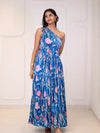 One-Shoulder Floral Tiered Maxi Dress