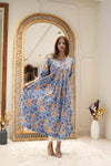 Blue Floral Anarkali Kurta