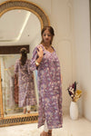 Lavender Printed Straight Kurta