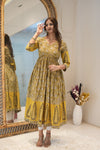 Mustard Printed Anarkali Kurta