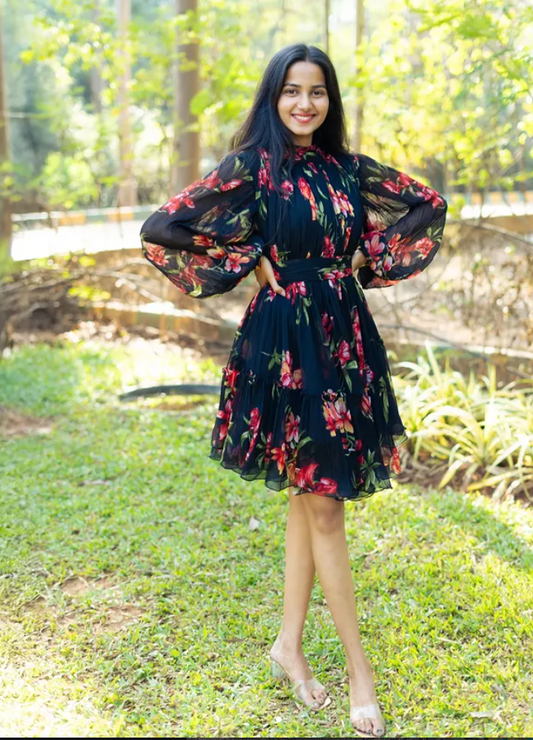 Midnight Bloom Midi Floral Dress